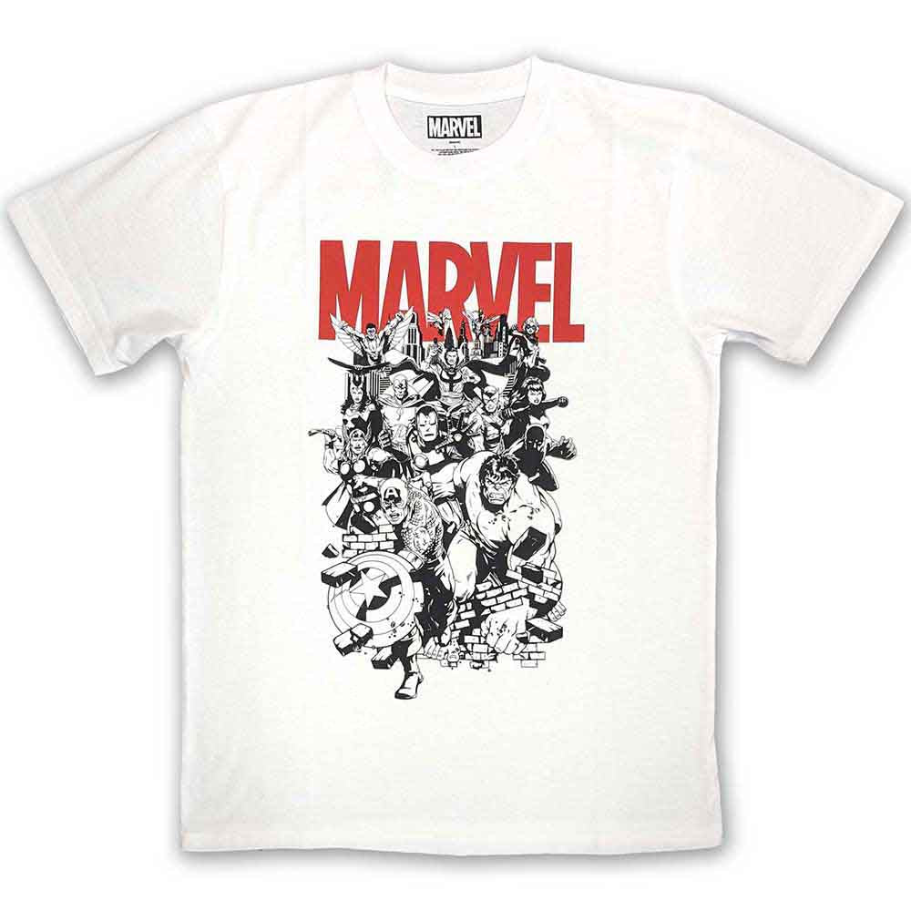 Marvel Comics: Black & White Characters T-shirt – officielt merchandise