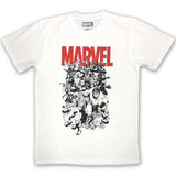 Marvel Comics: Black & White Characters T-shirt – officielt merchandise