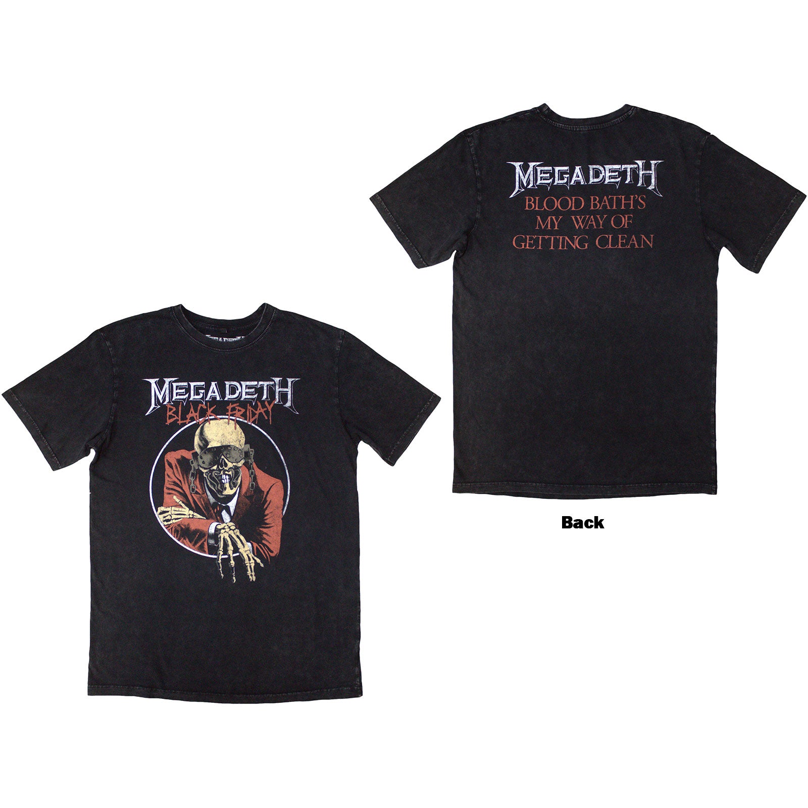 Megadeth: Black Friday Stone Wash T-Shirt (Wash)