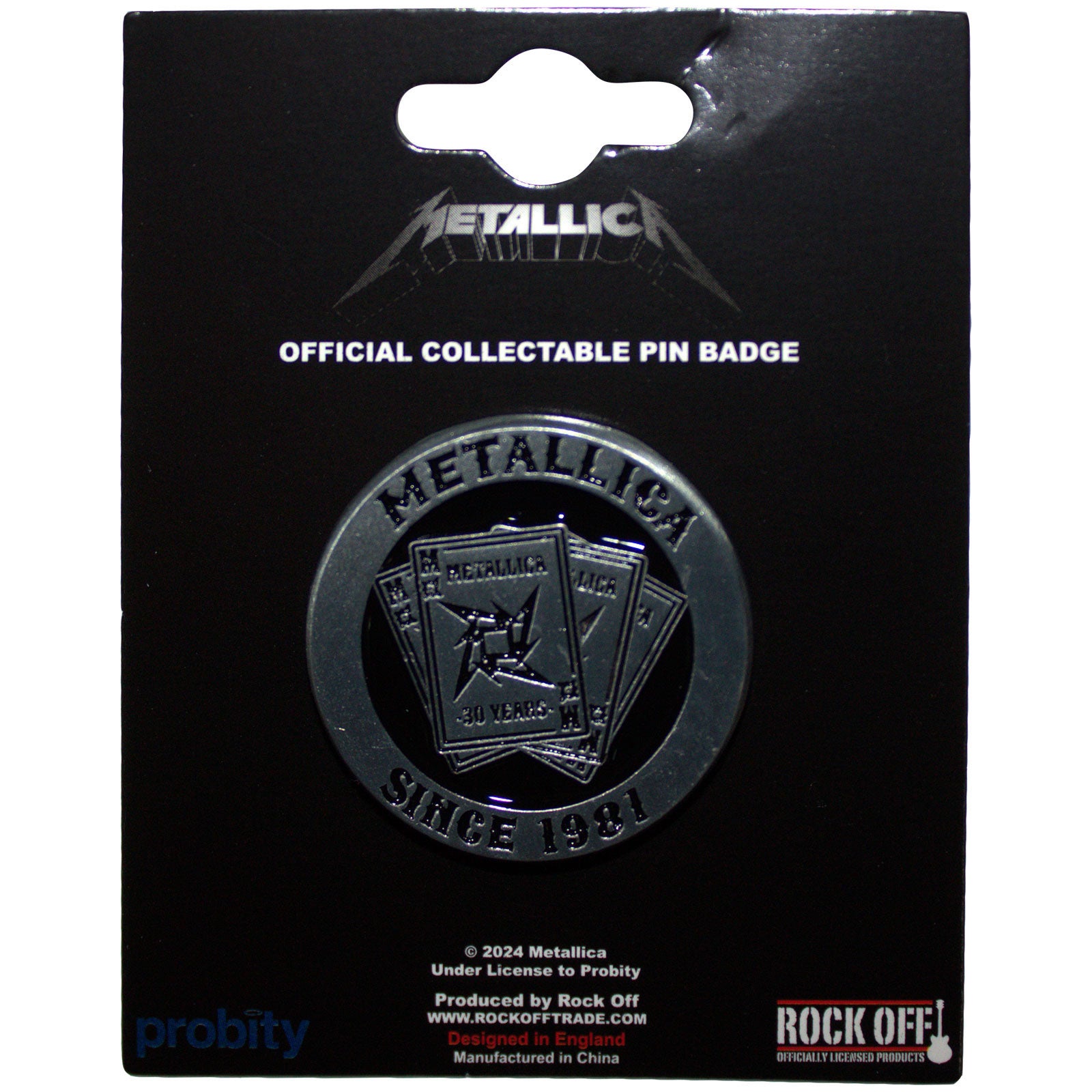 Metallica: 30th Anniversary Playing Card Pin Badge