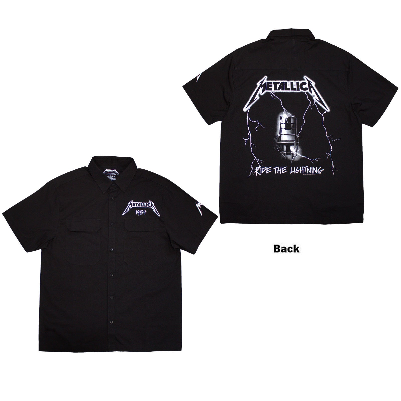 Metallica: Ride The Lightning Casual Shirt (Back Print)