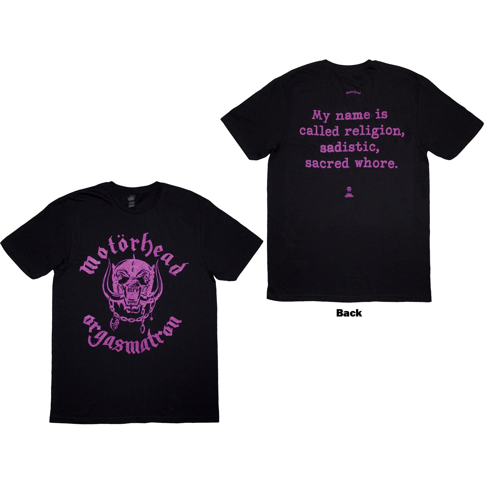 Motorhead: Orgasmatron Lyric T-Shirt (Back Print)