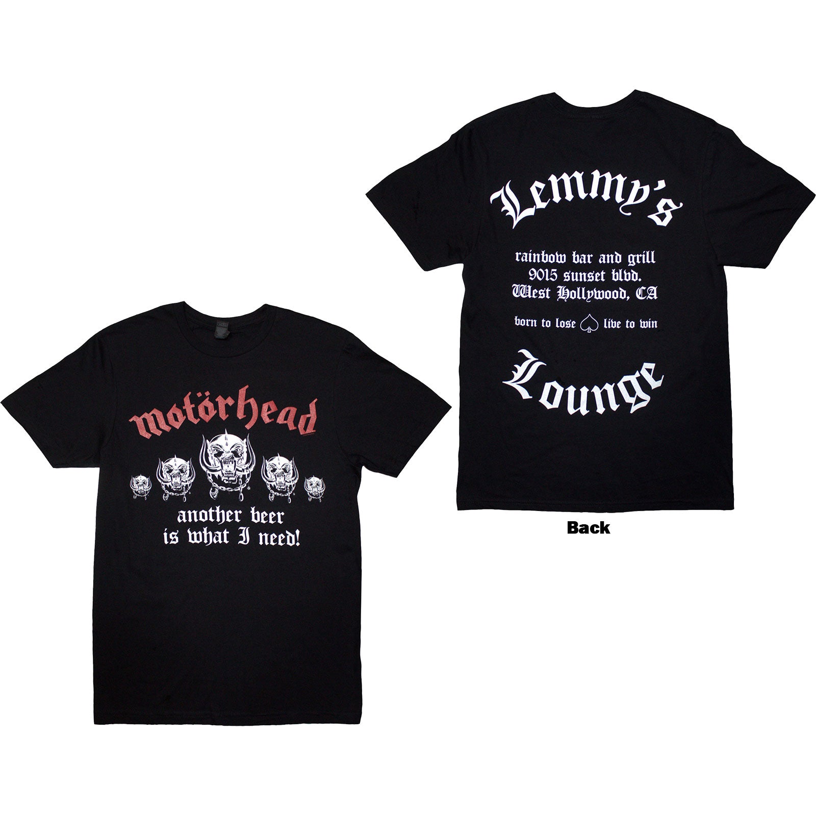 Motorhead: Lemmy's Lounge T-Shirt (Back Print)