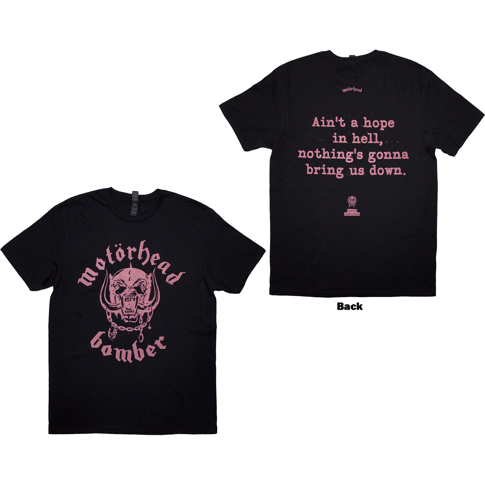 Motorhead: Bomber Lyric T-Shirt (Back Print)
