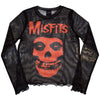 Misfits: Orange Logo & Skull Crop Top (Kvinder) (Mesh)