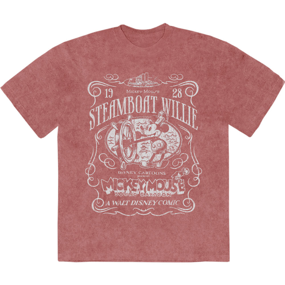 Disney: MM Steamboat Willie Stone Wash T-Shirt (Wash)