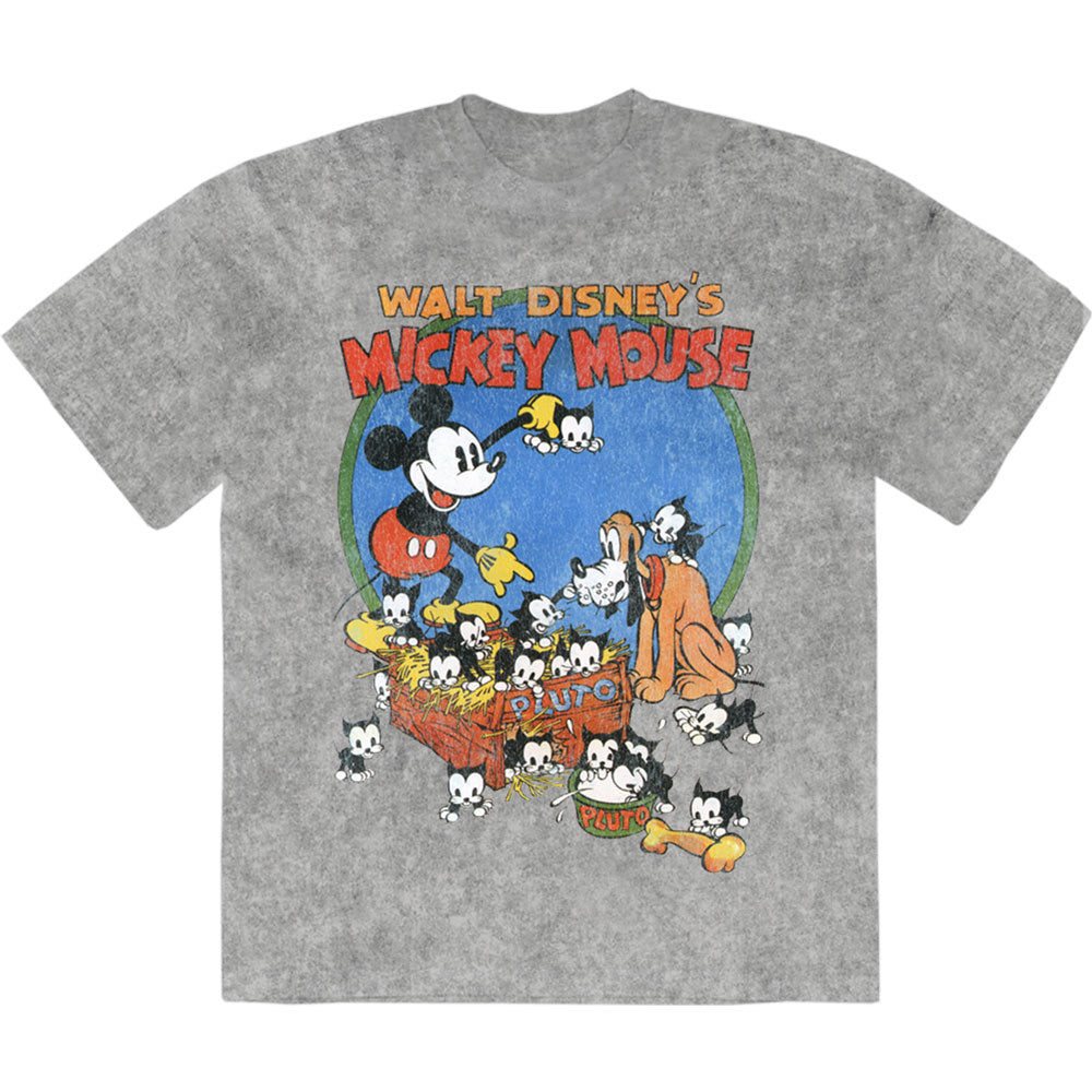Disney: Mickey Cat Basket Stone Wash T-Shirt (Wash)