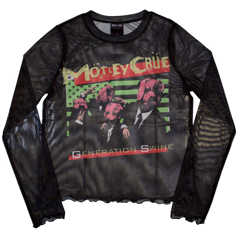 Motley Crue: Generation Swine Crop Top (Kvinder) (Mesh)