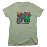 MTV Flower Bouquet Logo Girly Tee