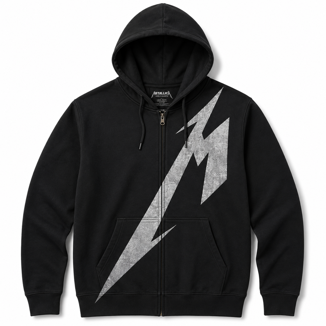 Metallica: Shrouded Hoodie med lynlås + Rygprint