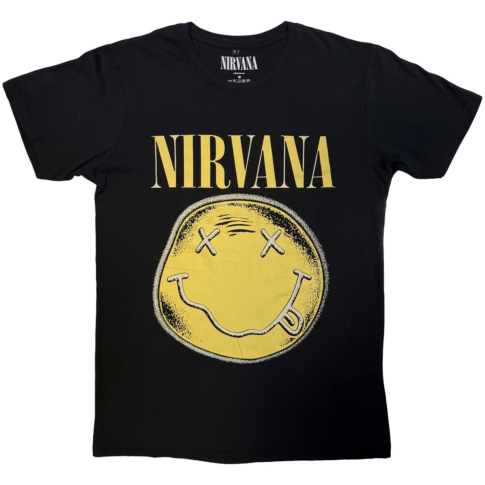 Nirvana: Happy Face Infill Distressed T-shirt – officielt merchandise