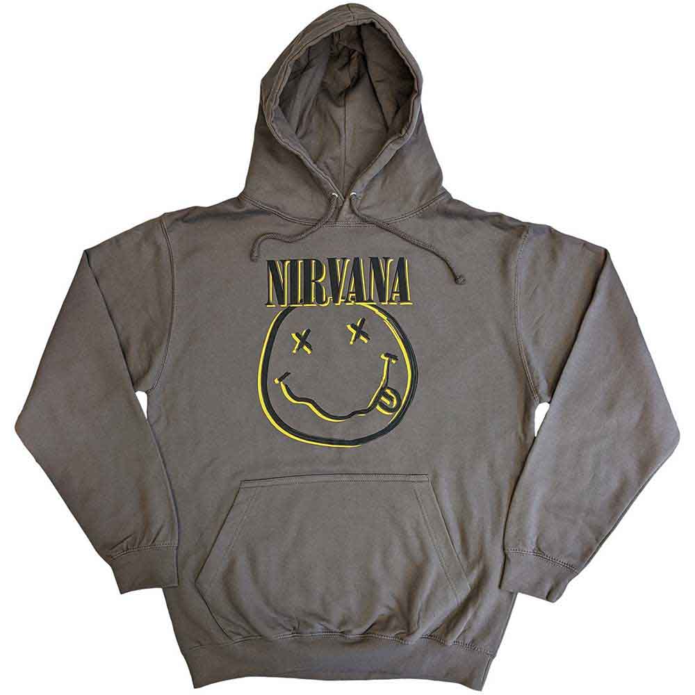 Nirvana: Inverse Happy Face Hoodie – officielt merchandise