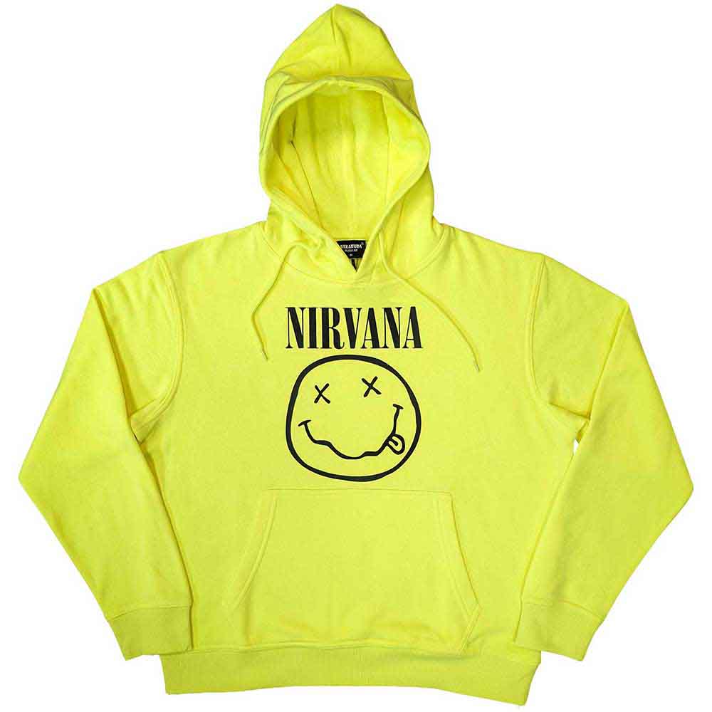 Nirvana: Inverse Happy Face Hoodie – officielt merchandise