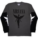 Nirvana: In Utero Mono (Charcoal Grey & Black) (Sleeve Print) Long Sleeve – officielt merchandise