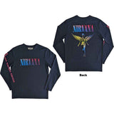 Nirvana: Angelic Gradient (Navy Blue) (Back & Sleeve Print) Long Sleeve – officielt merchandise