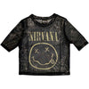 Nirvana: Yellow Happy Face Crop Top (Mesh)