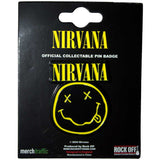 Nirvana: Logo & Happy Face Cut-Out Pin Badge