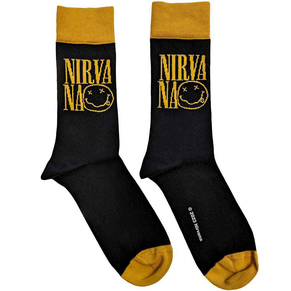 Nirvana: Logo Stacked (UK Size 4 - 7) Strømper – officielt merchandise