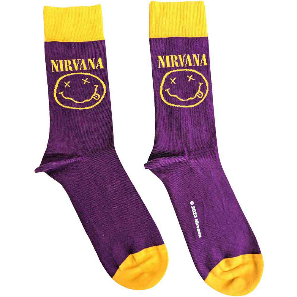 Nirvana: Yellow Happy Face Ankle Socks
