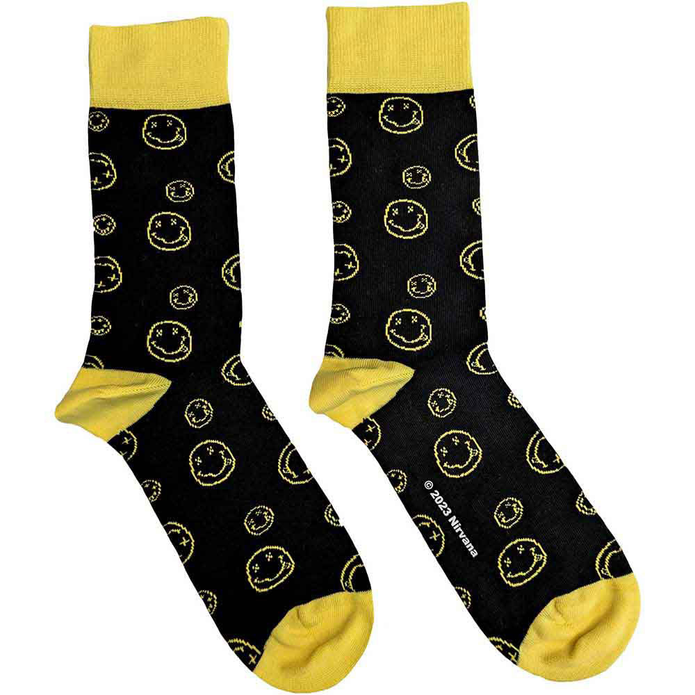 Nirvana: Outline Happy Faces Ankle Socks