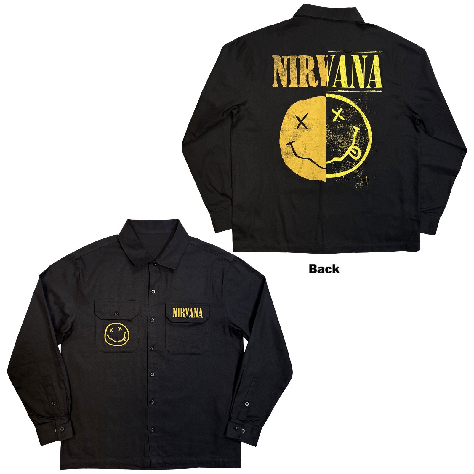 Nirvana: Logos Split Casual Shirt – officielt merchandise