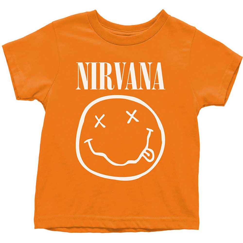 Nirvana: White Happy Face T-shirt – officielt merchandise