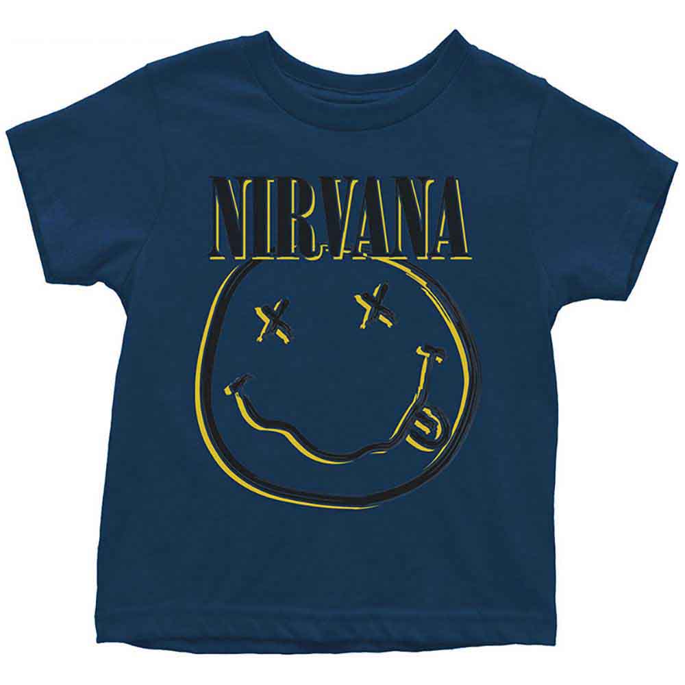 Nirvana: Inverse Happy Face T-shirt – officielt merchandise
