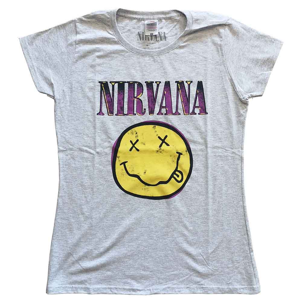 Nirvana: Xerox Happy Face Pink T-shirt – officielt merchandise