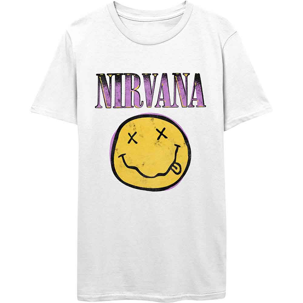 Nirvana: Xerox Happy Face Pink T-shirt – officielt merchandise