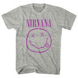 Nirvana: Purple Happy Face T-shirt – officielt merchandise