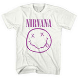 Nirvana: Purple Happy Face T-shirt – officielt merchandise