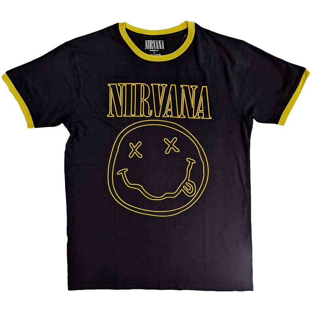 Nirvana: Outline Happy Face T-shirt – officielt merchandise