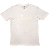 Nirvana: White Happy Face (Hi - Build) T-shirt – officielt merchandise