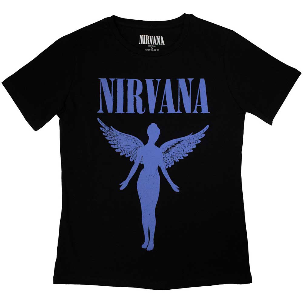 Nirvana: Angelic Blue Mono T-Shirt (Kvinder)