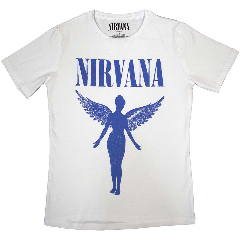 Nirvana: Angelic Blue Mono T-Shirt (Kvinder)