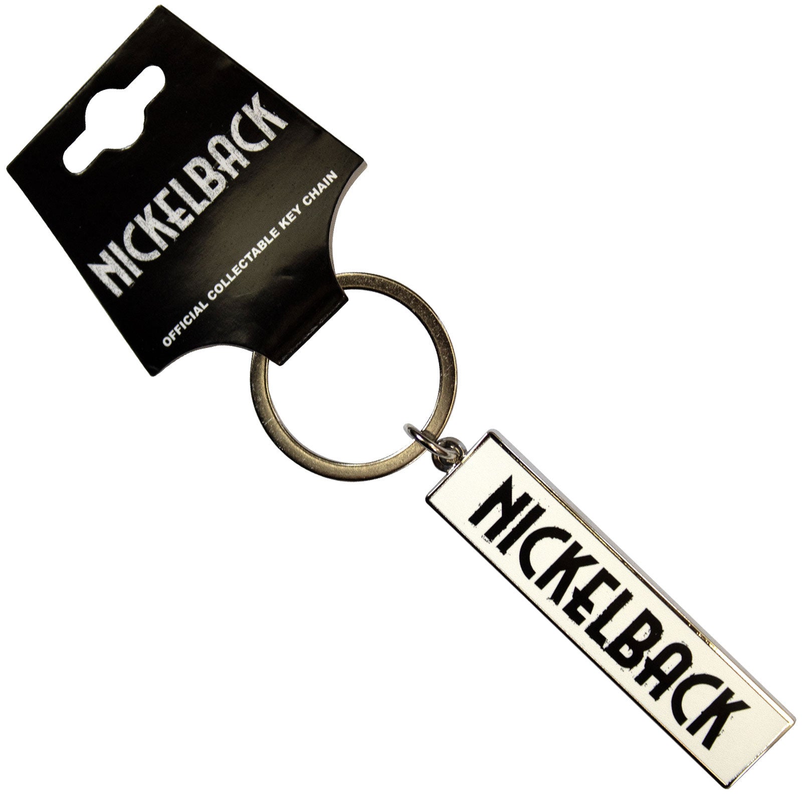 Nickelback: Black Logo White Keychain