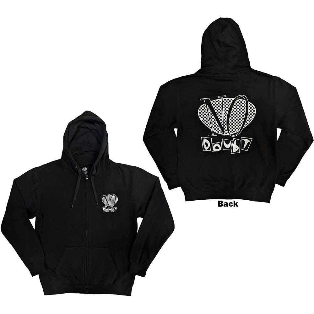 No Doubt: Checker Logo Zipped Hoodie (Back Print)