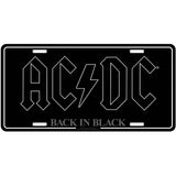 AC/DC: Back In Black Number Plate – officielt merchandise