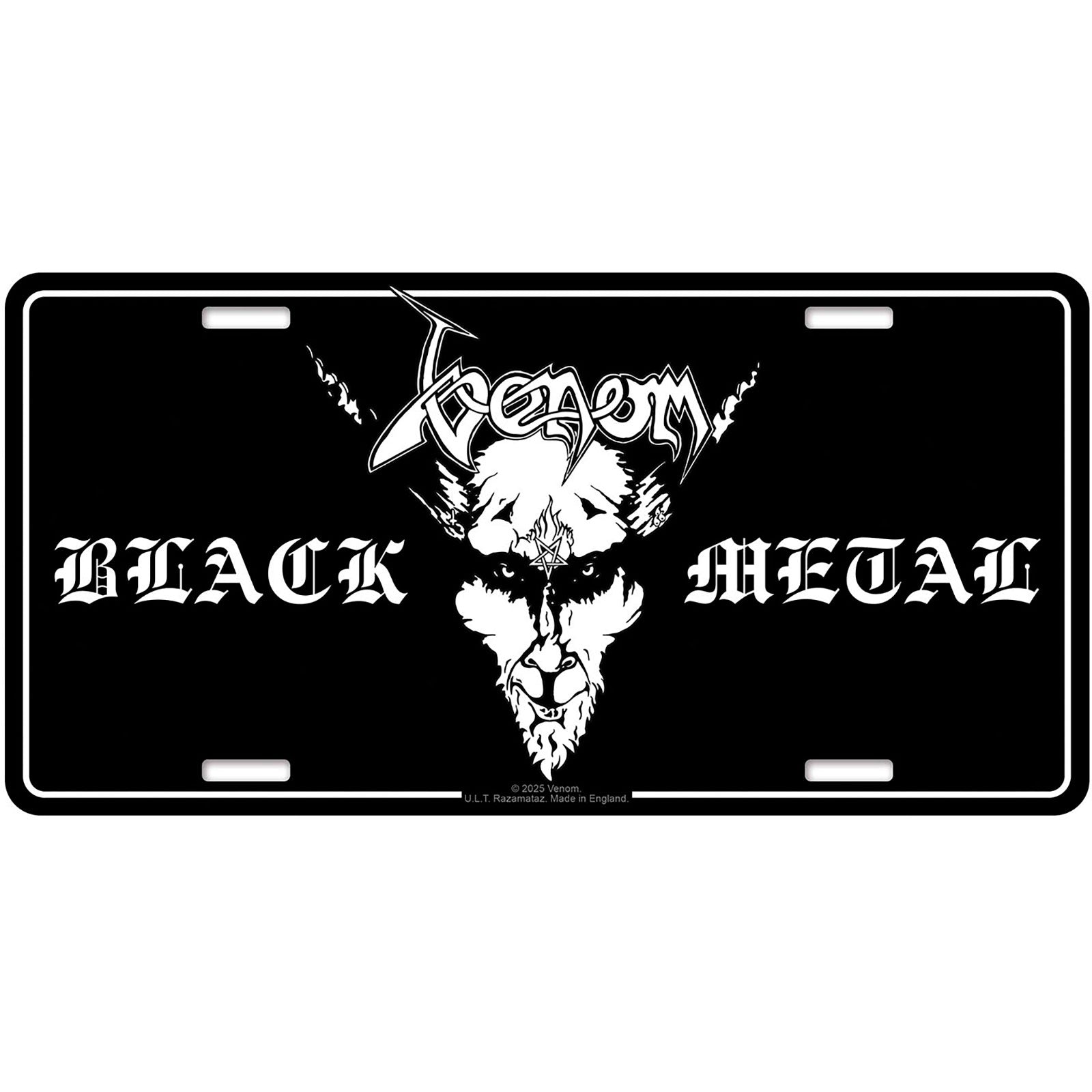Venom: Black Metal Number Plate – officielt merchandise