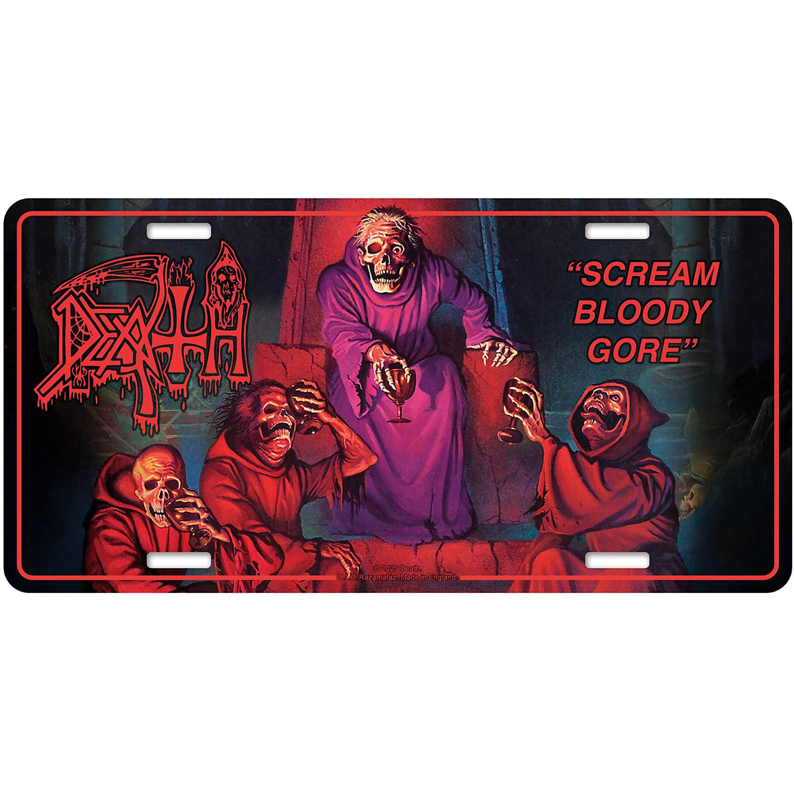 Death: Scream Bloody Gore Number Plate – officielt merchandise