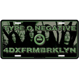 Type O Negative: 4Dxfrmbrklyn Number Plate – officielt merchandise