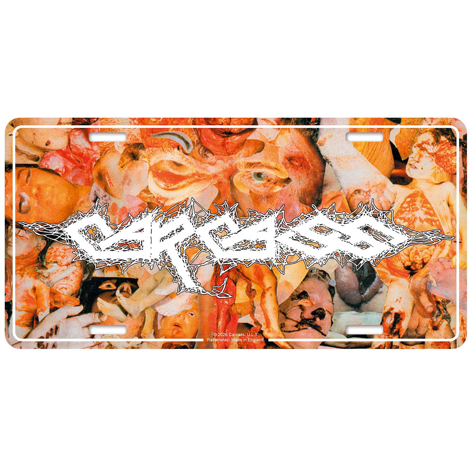 Carcass: Reek Of Putrefaction Number Plate – officielt merchandise