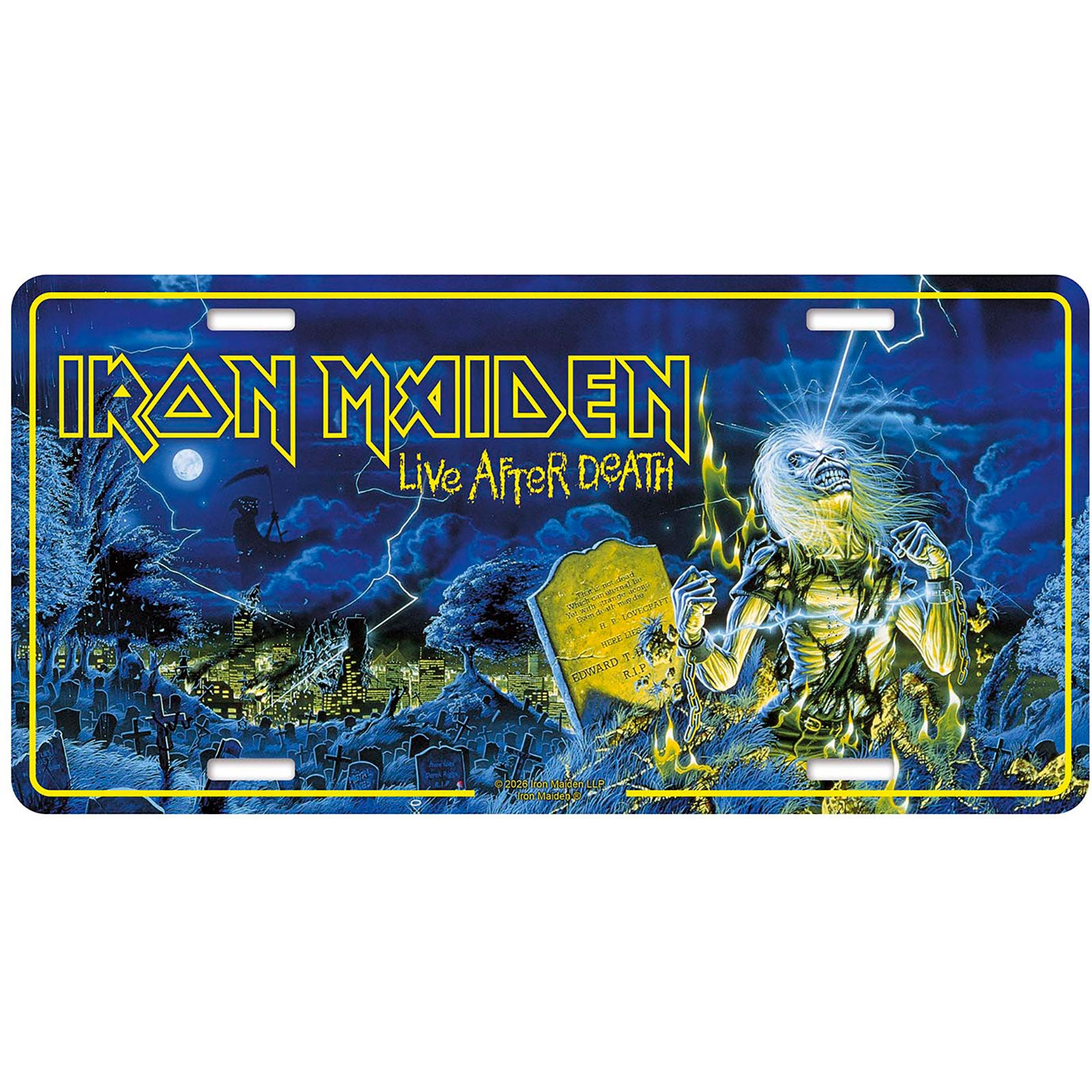 Iron Maiden: Live After Death Number Plate – officielt merchandise