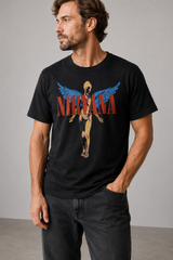 Nirvana: Angelic T-shirt - sort unisex