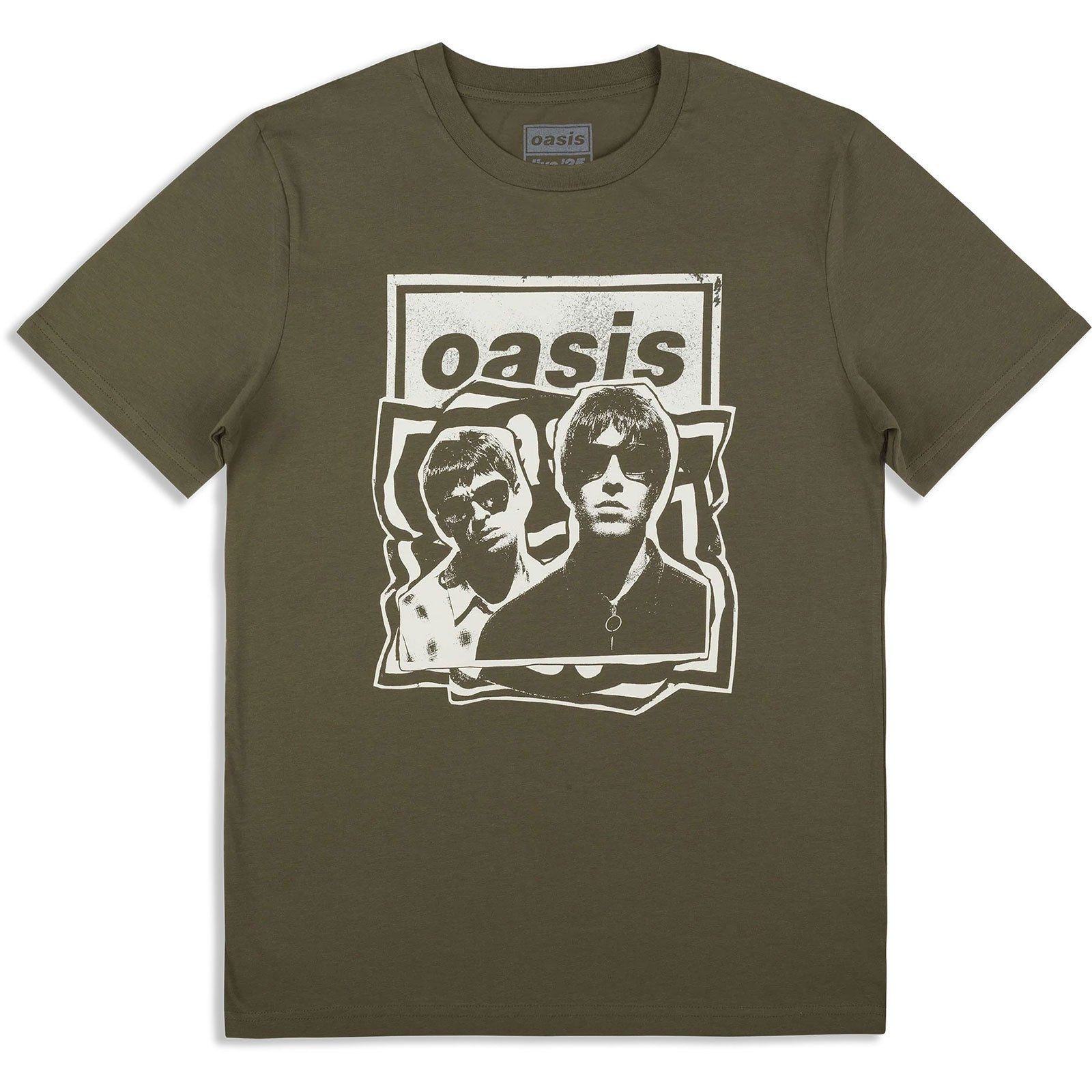 Oasis: Paper Cut Out Photo (Khaki Green) (Ex - Tour) T-shirt – officielt merchandise