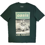 Oasis: Live Forever Single Cover (Forest Green) (Ex - Tour) T-shirt – officielt merchandise