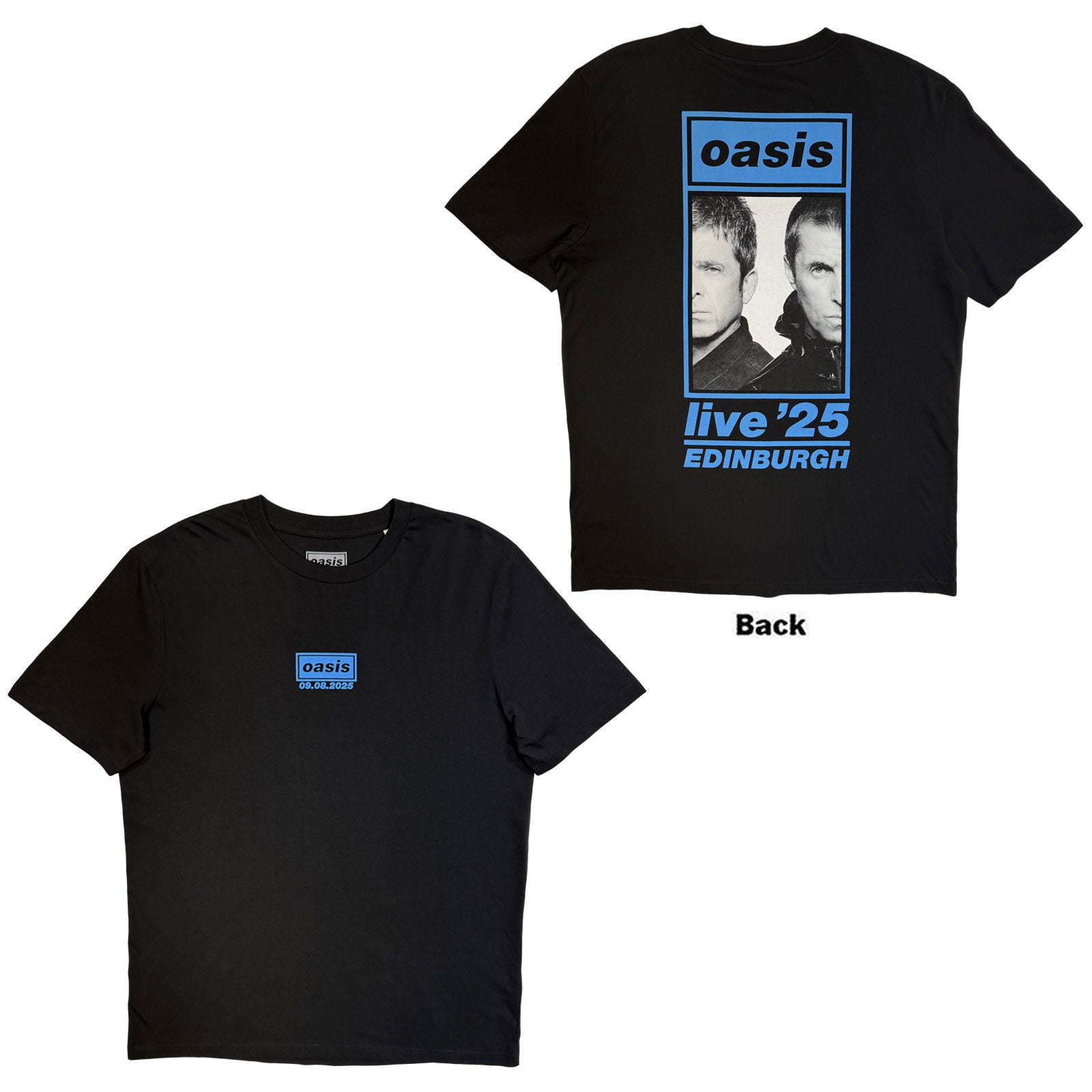 Oasis: Edinburgh 9 Aug Event T-shirt – officielt merchandise