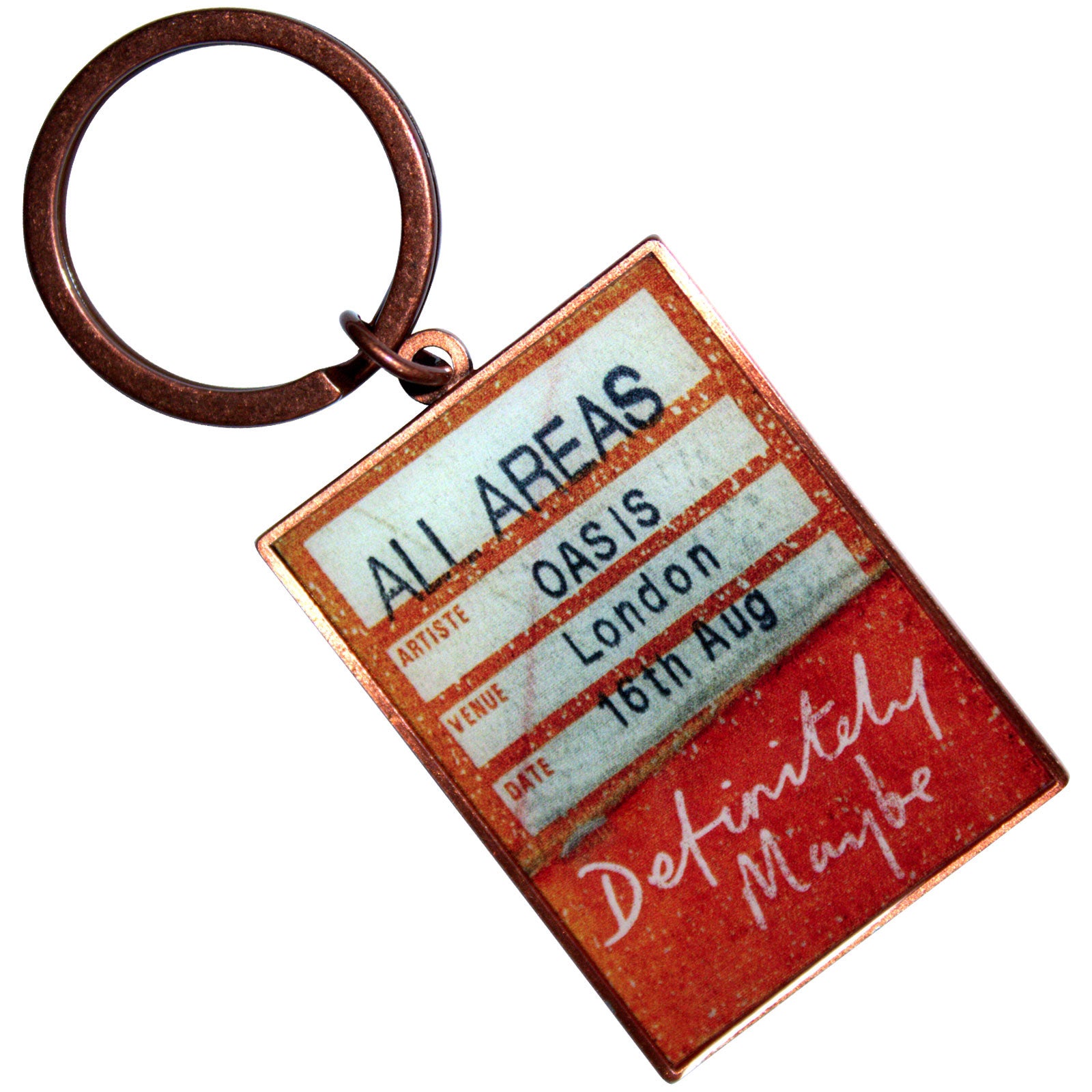 Oasis: Definitely Maybe AAA Setlist Keychain (Double Sided)