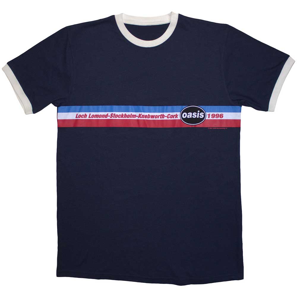 Oasis: 1996 Tour Horizontal Stripes Ringer Ringer T-Shirt