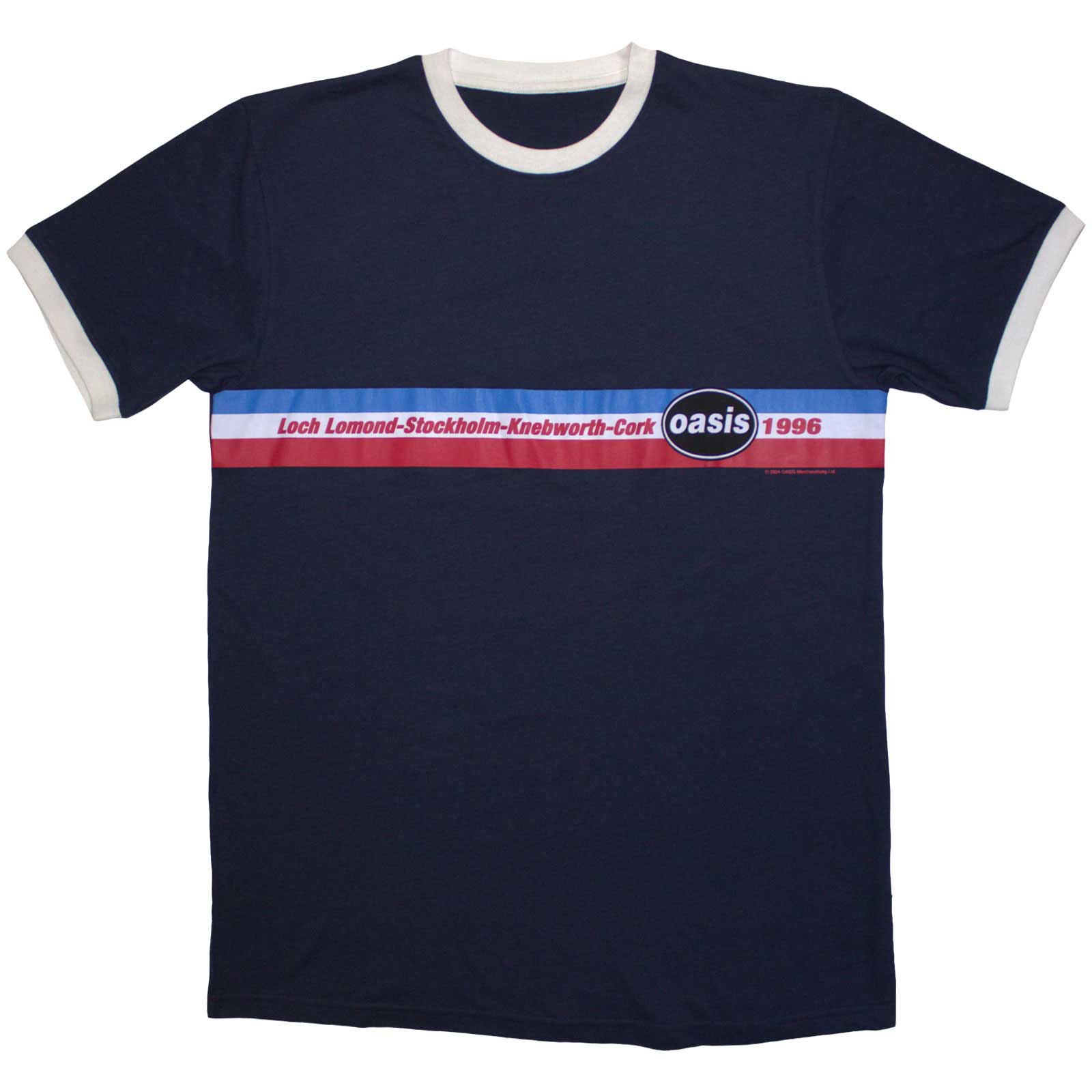 Oasis: 1996 Tour Horizontal Stripes Ringer T-Shirt